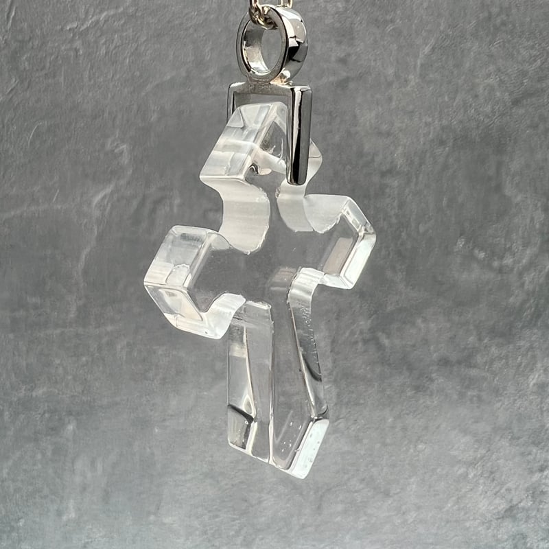 ガネッシュヒマール産】天然ヒマラヤ水晶クロスペンダントトップ②