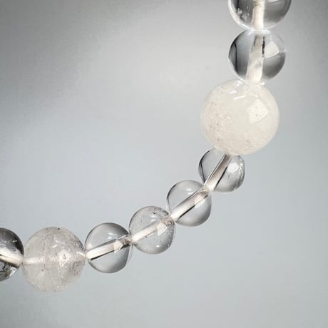 【デザインブレスレット】"手磨き加工"カイラス産天然ヒマラヤ水晶/Kailash Himalayan Quartz Design Bracelet