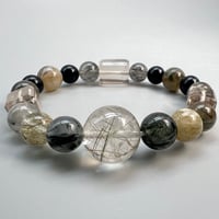 【デザインブレスレット】ガネッシュヒマール産×ガウリシャンカール産×チベットモリオン/Ganesh Himal×GauriShankar×Morion Bracelet