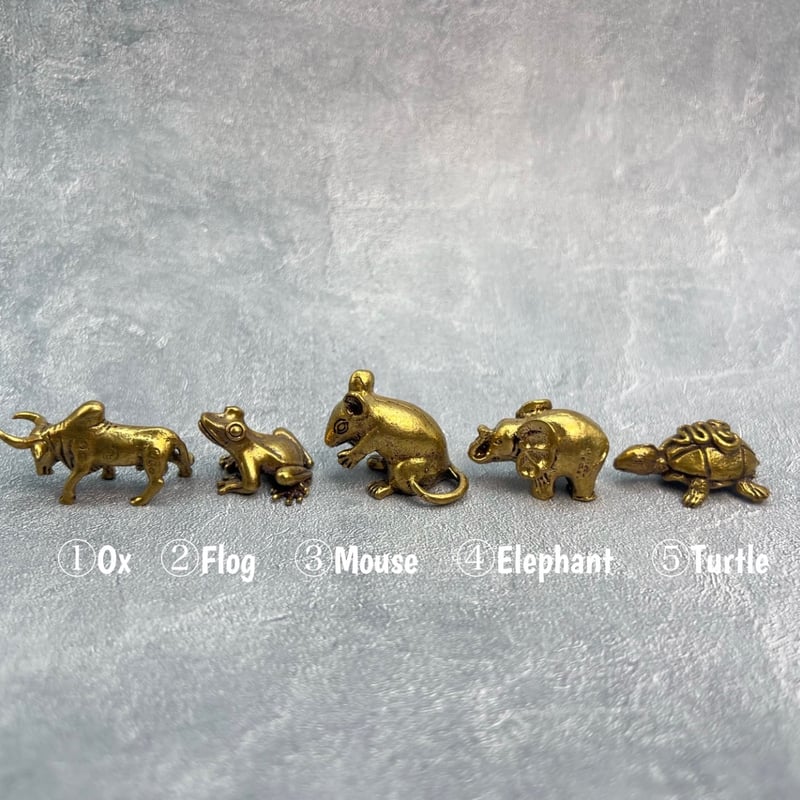 真鍮製ミニ置物B【縁起物】/Brass Mini Statue 