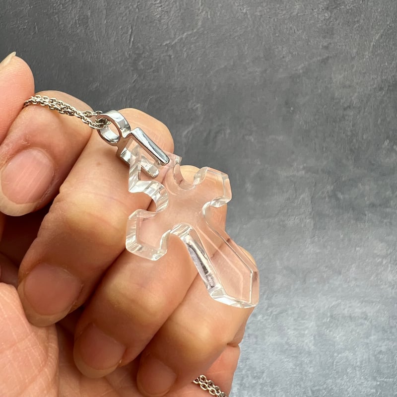 高品質　ガネーシュヒマール　ホワイトガーデン　　ペンダントトップ　ネパール産　4 ガネッシュヒマール産】天然ヒマラヤ水晶クロスペンダントトップ