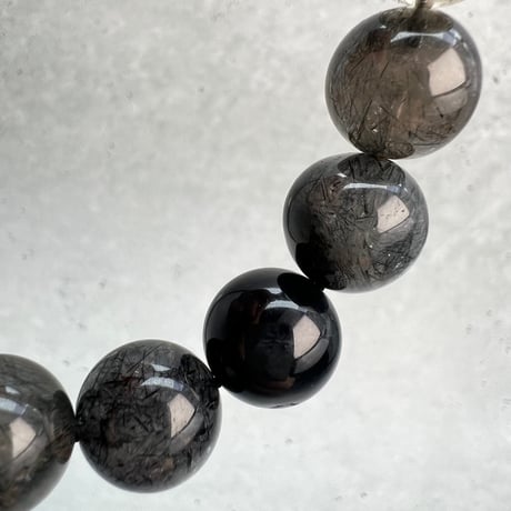 【ガネッシュヒマール産】アクチノライトイン天然ヒマラヤ水晶デザインブレスレット/Ganesh Himal Actinolite in Himalayan Quartz Design Bracelet