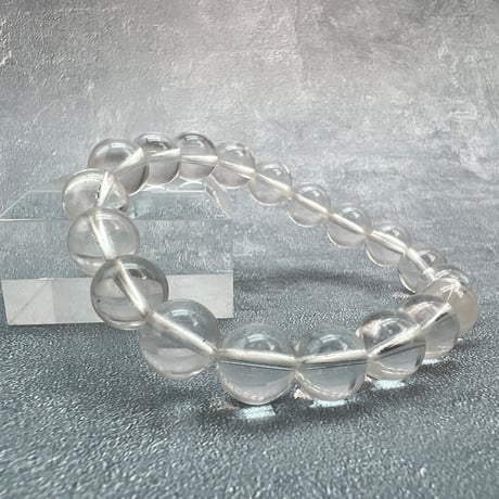 【カイラス産】"手磨き加工"天然ヒマラヤ水晶ブレスレット10mm内径16/Kailash Himalayan Quartz Bracelet