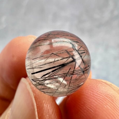 【ガネッシュヒマール産】アクチノライトイン天然ヒマラヤ水晶ビーズ⑥/Ganesh Himal Actinolite in Himalayan Quartz beads