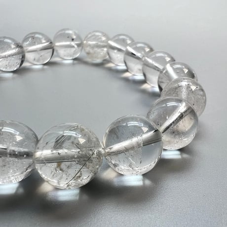 【カイラス産】"手磨き加工"天然ヒマラヤ水晶ブレスレット(10mm内径15cm)②/Kailash Himalayan Quartz Bracelet