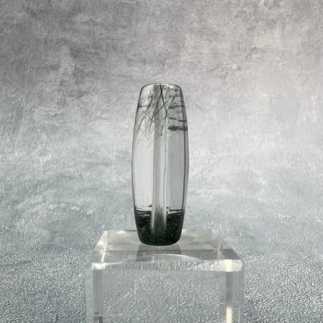 【ガネッシュヒマール産】アクチノライト&クローライトイン天然ヒマラヤ水晶 樽型ビーズ⑫/Ganesh Himal Actinolite&Chlorite in barrel beads