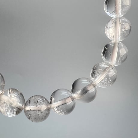【カイラス産】"手磨き加工"天然ヒマラヤ水晶ブレスレット(8mm内径15cm)/Kailash Himalayan Quartz Bracelet