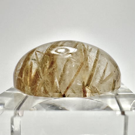 ガネッシュヒマール産アクチノライトインヒマラヤ水晶"手磨き加工"ルース② Ganesh Himal Actinolite in Himalayan Quartz Loose