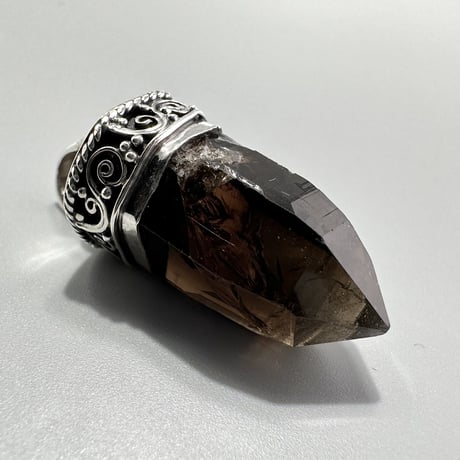 【ガウリシャンカール産】天然ヒマラヤスモーキークォーツ シルバー925ペンダントトップ/GauriShankar Himalayan Smoky Quartz S/V925Pendant Top