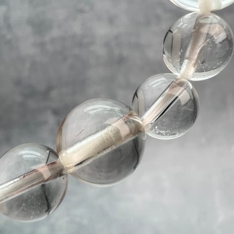 【ガネッシュヒマール産】"手磨き"天然ヒマラヤ水晶ブレスレット/Ganesh Himal Himalayan Quartz Bracelet