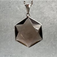 【ガウリシャンカール産】スモーキークォーツ"ヘキサゴン×六芒星" シルバー925 ペンダントトップ［D］/Gaurishankar Smorky Quartz Hexagram Pendant