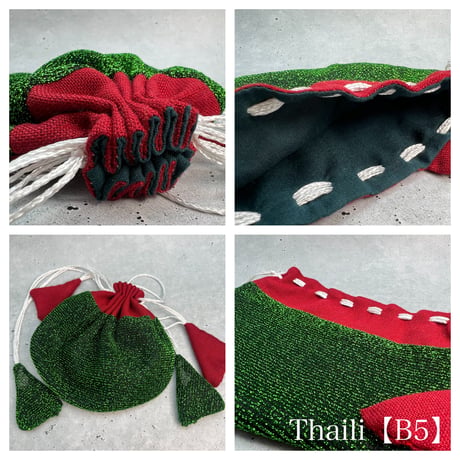 "Thaili" handmade in Nepal🇳🇵B-①〜⑦ "タイリ(巾着袋)"ネパール産ハンドメイド
