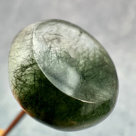 【ガネッシュヒマール産】アクチノライトイン天然ヒマラヤ水晶 タイヤ型ビーズ②/Ganesh Himal Actinolite in Himalayan Quartz Tire beads