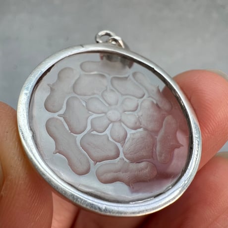 【ガネッシュヒマール産】天然ヒマラヤ水晶"蓮の花"シルバー925ペンダントトップ②/Ganesh Himal Himalayan Quartz "Lotus "S/V925 Pendant top