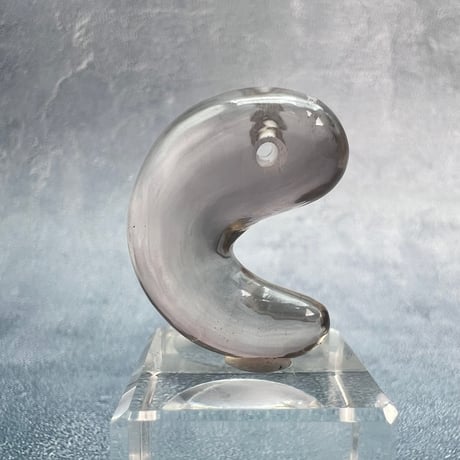 【ガウリシャンカール産】天然ヒマラヤスモーキークォーツ"手磨き加工"勾玉ビーズ③/Gaurishankar Himalayan Smoky Quartz Magatama Beads