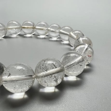 【カイラス産】"手磨き加工"天然ヒマラヤ水晶ブレスレット(10mm内径15cm)①/Kailash Himalayan Quartz Bracelet