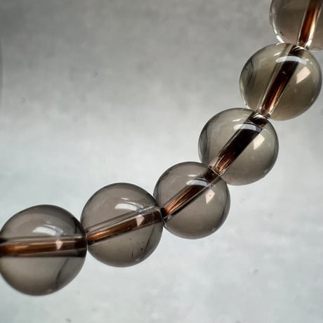 ハイクオリティ【ガウリシャンカール産】天然ヒマラヤスモーキークォーツブレスレット(8mm内径17cm)/Gaurishankar Himalayan Smoky Quartz Bracelet