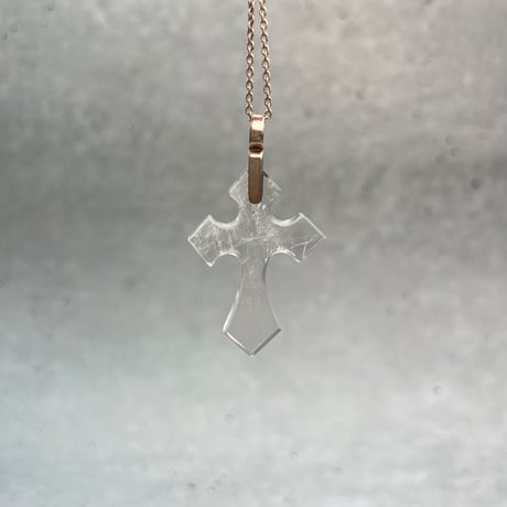 【ガネッシュヒマール産】天然ヒマラヤ水晶クロスペンダントトップ⑦/Ganesh Himal Himalayan Quartz Cross Pendant Top