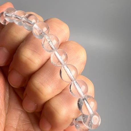 【ガネッシュヒマール産】天然ヒマラヤ水晶ブレスレット8mm内径15cm/Ganesh Himal Himalayan Quartz Bracelet