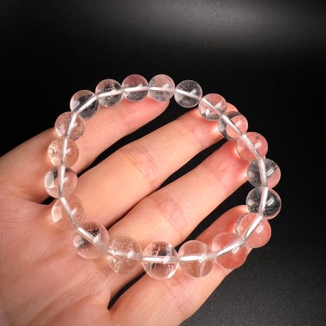 【アンナプルナ産】"手磨き加工"天然ヒマラヤ水晶ブレスレット④10mm内径17cm/Annapurna Himalayan Quartz  Bracelet