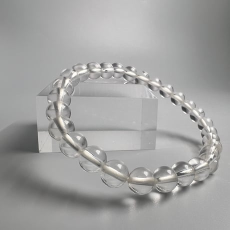 【カイラス産】"手磨き加工"天然ヒマラヤ水晶ブレスレット6mm内径15cm/Kailash Himalayan Quartz Bracelet