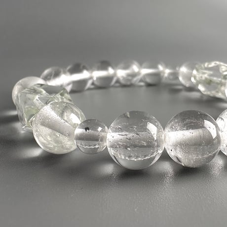 【デザインブレスレット】カイラス産＋アンナプルナ産"手磨き加工"天然ヒマラヤ水晶/Kailash + Annapurna Himalayan Quartz  Design Bracelet