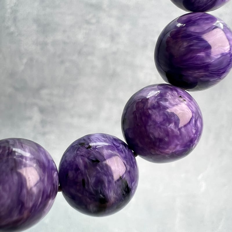 チャロアイトブレスレット14mm内径17cm/Charoite Bracelet | 【RUN