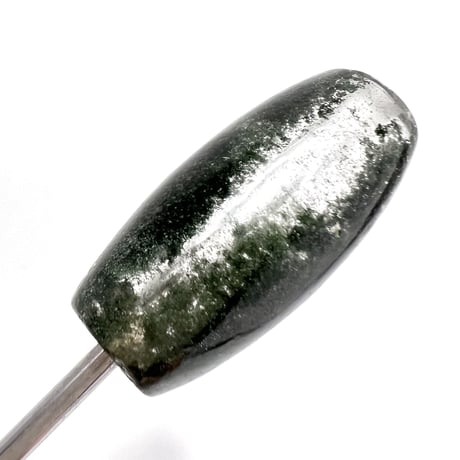 【ガネッシュヒマール産】ガネッシュヒマール産クローライトイン天然ヒマラヤ水晶 樽型ビーズ/Ganesh Himal Chlorite in Himalayan Quartz barrel beads
