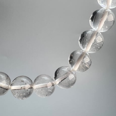 【カイラス産】"手磨き加工"天然ヒマラヤ水晶ブレスレット(8mm内径15cm)/Kailash Himalayan Quartz Bracelet