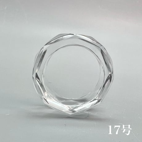 【ガネッシュヒマール産】天然ヒマラヤ水晶ファセットリング(16号〜19.5号) /Ganesh Himal Himalayan Quartz Facet Ring