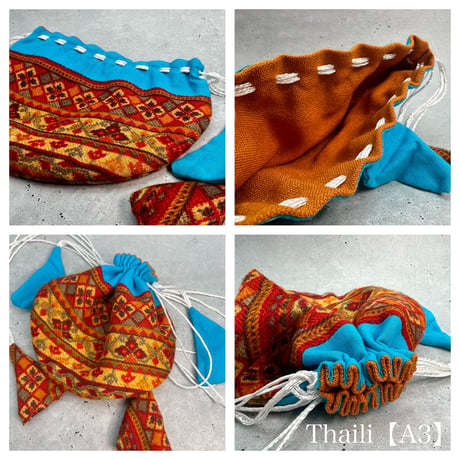 "Thaili" handmade in Nepal🇳🇵A-①〜⑦ "タイリ(巾着袋)"ネパール産ハンドメイド