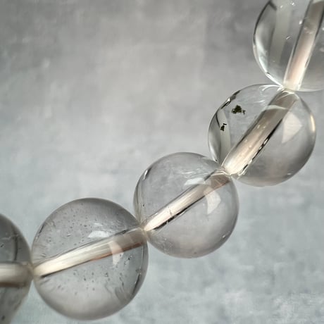【カイラス産】"手磨き加工"天然ヒマラヤ水晶ブレスレット①10mm内径15cm /Kailash Himalayan Quartz Bracelet
