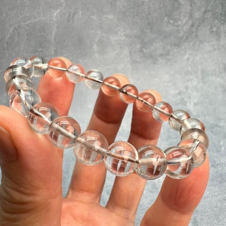 【ガウリシャンカール産】"手磨き加工"天然ヒマラヤスモーキークォーツブレスレット(8~9mm内径15cm)①/Gaurishankar Himalayan Smoky Quartz Bracelet