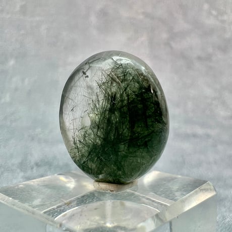 【ガネッシュヒマール産】アクチノライトイン天然ヒマラヤ水晶 タイヤ型ビーズ②/Ganesh Himal Actinolite in Himalayan Quartz Tire beads