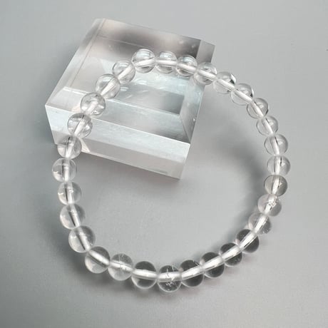【ハイクオリティー】ガネッシュヒマール産天然ヒマラヤ水晶ブレスレット6mm内径15.5cm/High Quality Ganesh Himal Himalayan Quartz Bracelet