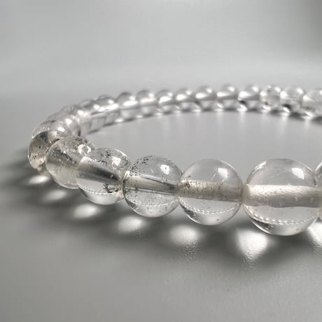【カイラス産】"手磨き加工"天然ヒマラヤ水晶ブレスレット(5~7mm内径16cm)/Kailash Himalayan Quartz Bracelet