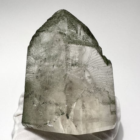 【ガネッシュヒマール産】クローライトイン天然ヒマラヤ水晶 "クベーラ"仏像/Ganesh himal Chlorite in himalayan quartz  "kuber"