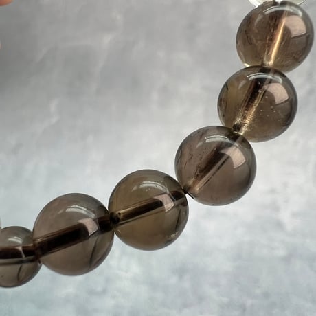 【ガウリシャンカール産】天然ヒマラヤスモーキークォーツ"ハート"デザインブレスレット①/GauriShankar Himalayan Smoky Quartz "Heart" Bracelet