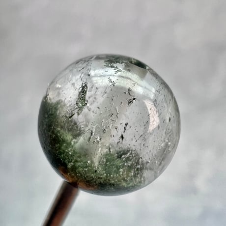 【ガネッシュヒマール産】アクチノライトイン天然ヒマラヤ水晶ビーズ⑨/Ganesh Himal Actinolite in Himalayan Quartz beads