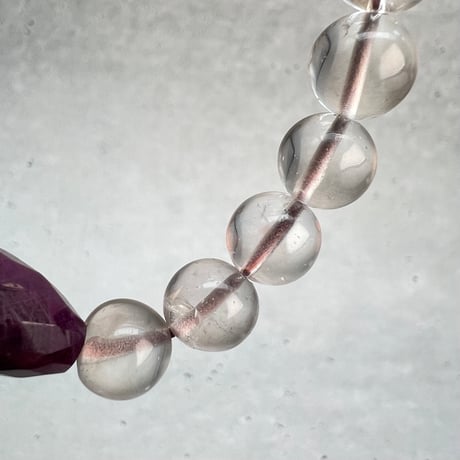 【デザインブレスレット】ガウリシャンカール産スモーキー×天然ルビーデザインブレスレット/GauriShankar Smoky×Ruby Design Bracelet