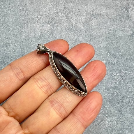 【ガウリシャンカール産】天然ヒマラヤスモーキークォーツ シルバー925ペンダントトップ/GauriShankar Smoky Quartz Silver925 Pendant Top