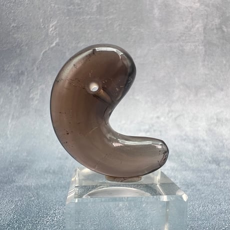 【ガウリシャンカール産】天然ヒマラヤスモーキークォーツ"手磨き加工"勾玉ビーズ①/Gaurishankar Himalayan Smoky Quartz Magatama Beads
