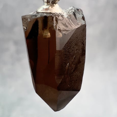 【ガウリシャンカール産】天然ヒマラヤスモーキークォーツ バチカン付きペンダントトップ③/Gaurishankar Himalayan Smoky Silver925 pendant top