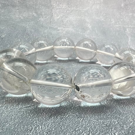 【カイラス産】"手磨き"天然ヒマラヤ水晶ブレスレット16mm内径15cm弱/Kailash Himalayan Quartz Bracelet