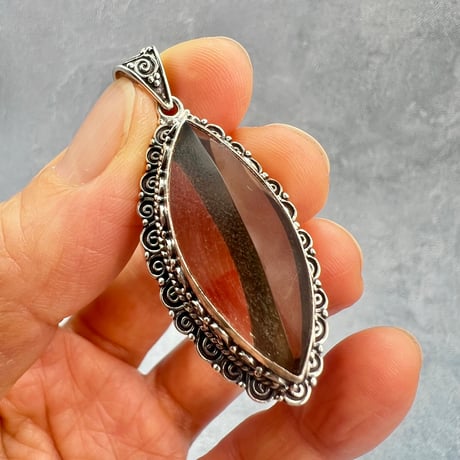 【ガウリシャンカール産】天然ヒマラヤスモーキークォーツ シルバー925ペンダントトップ/GauriShankar Smoky Quartz Silver925 Pendant Top