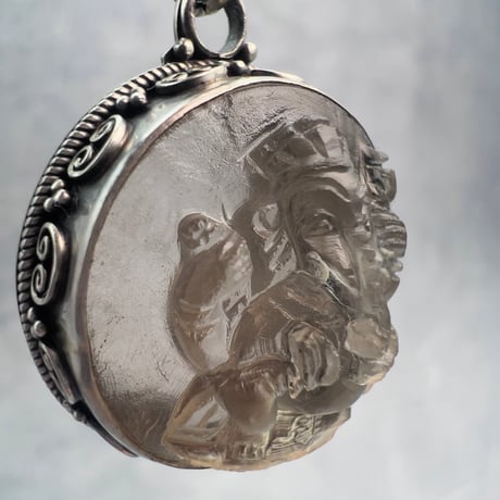 【ガウリシャンカール産】天然ヒマラヤスモーキークォーツ"ガネーシャ様"ペンダントトップ①/Gaurishankar Himalayan Smoky Quartz "Ganesha" pendant