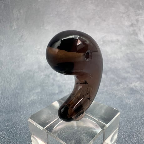 【ガウリシャンカール産】天然ヒマラヤスモーキークォーツ"手磨き加工"勾玉ビーズ②/Gaurishankar Himalayan Smoky Quartz Magatama Beads