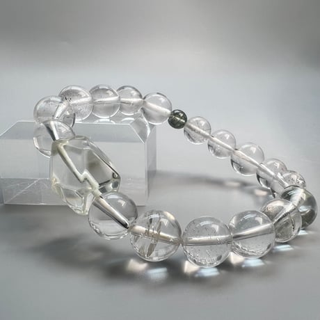 【デザインブレスレット】カイラス×ガネッシュヒマール天然ヒマラヤ水晶デザインブレスレット/Kailash×Ganesh Himal Himalayan Quartz Design Bracelet