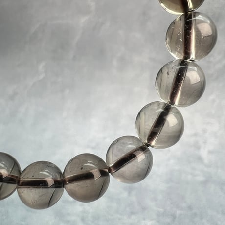 【ガウリシャンカール産】天然ヒマラヤスモーキークォーツ"ハート"デザインブレスレット①/GauriShankar Himalayan Smoky Quartz "Heart" Bracelet