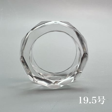 【ガネッシュヒマール産】天然ヒマラヤ水晶ファセットリング(16号〜19.5号) /Ganesh Himal Himalayan Quartz Facet Ring